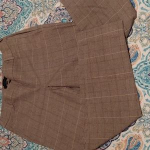 Talbots Plaid Dress Pants in Brown and Tan